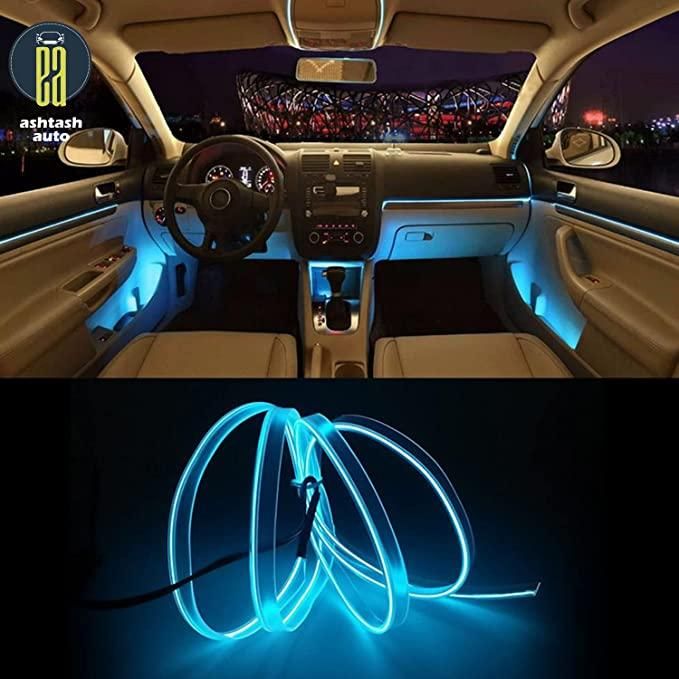 5M EL Wire Car Interior Light Neon Light, Dance Party Decor Light Neon LED Lamp Flexible EL Wire Rope Tube Waterproof LED Strip ? (Only EL Wire) LASATECH