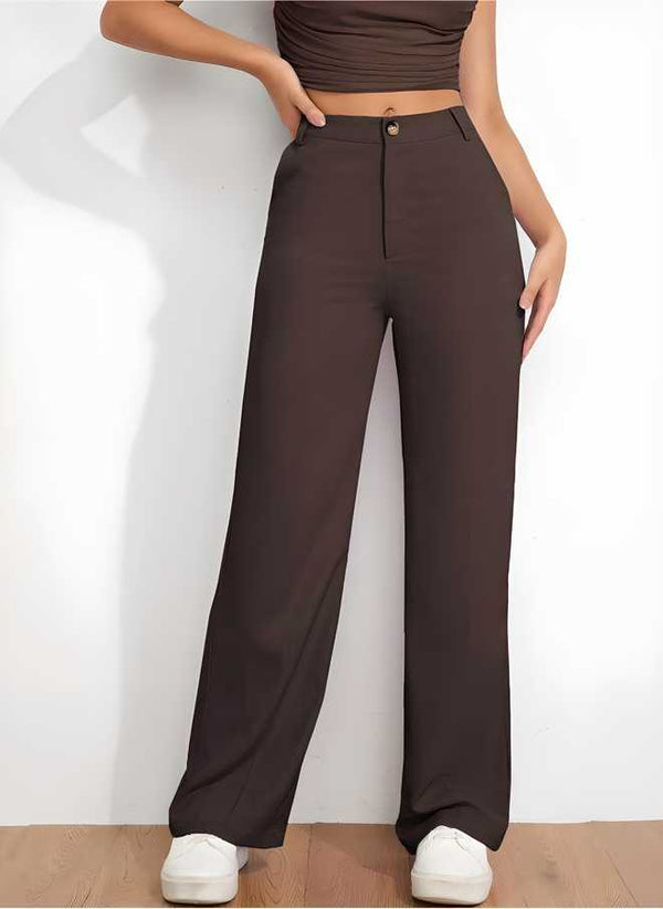 Women's Flat Front Casual Trousers LASATECH