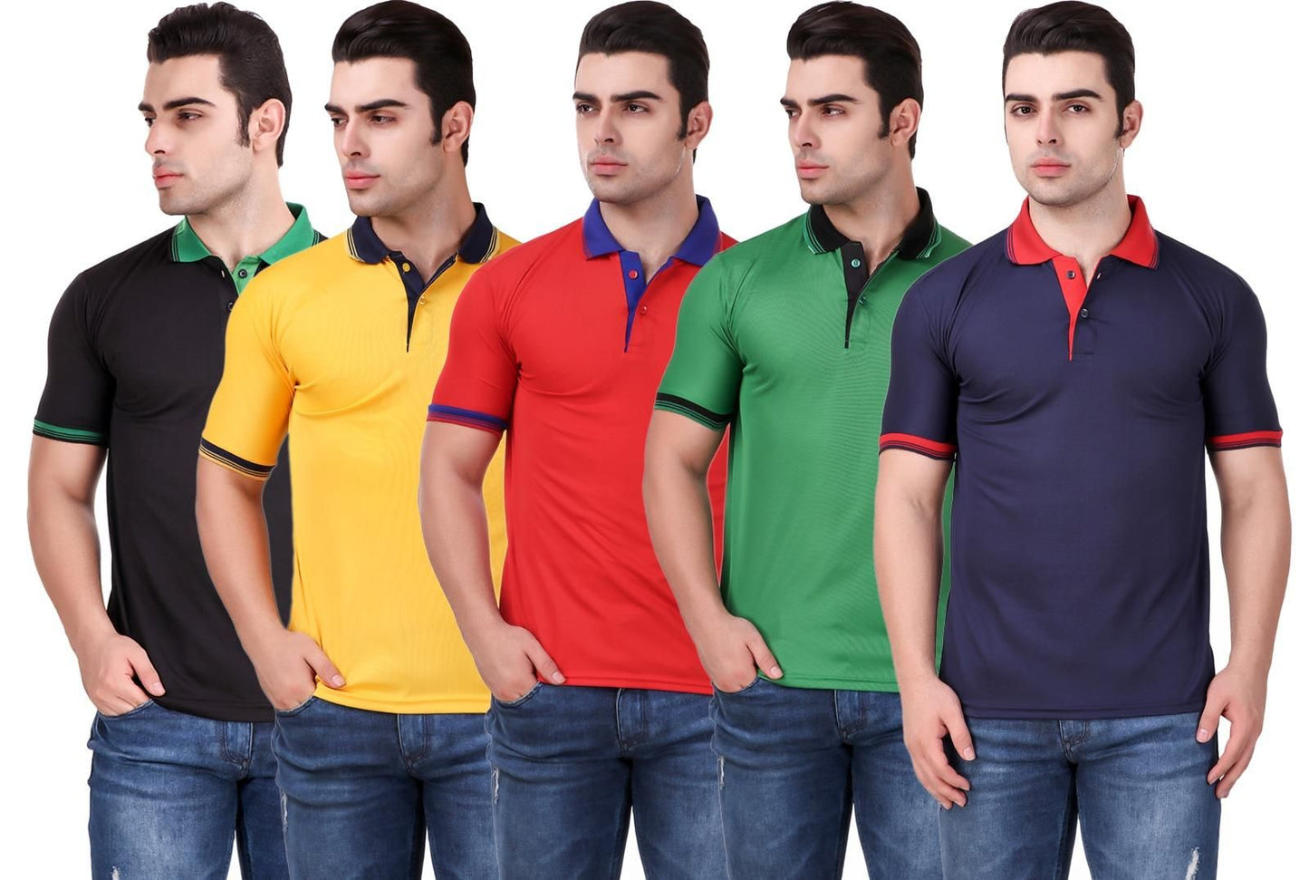 Combo of 5 Men's Polo T-shirt LASATECH