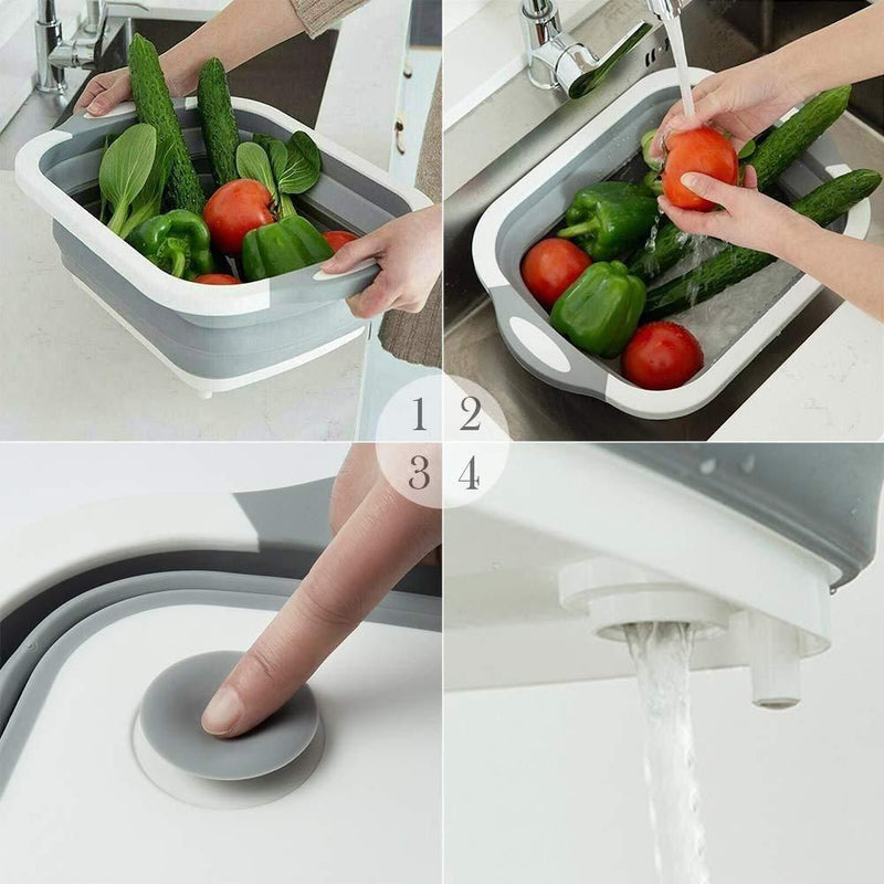 Folding Cutting Board with Basket LASATECH