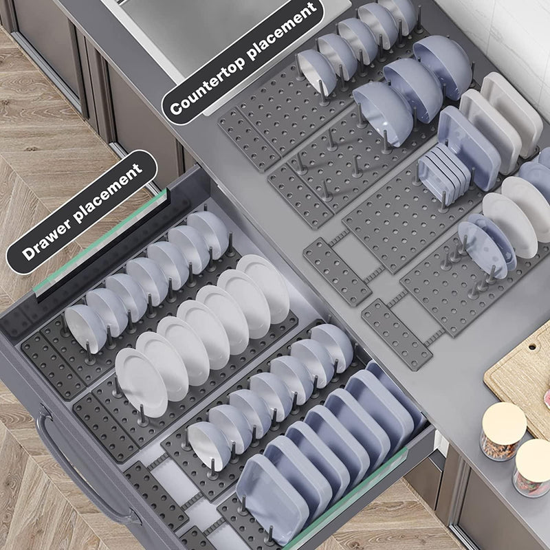 Kitchen Cupboard Organization Drawer Organizer, Pegboard Tray LASATECH