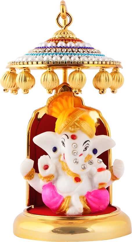 Ganesh Ji Idol Statue for Car Dashboard Showpiece - 6 cm  (Polyresin, Multicolor) LASATECH