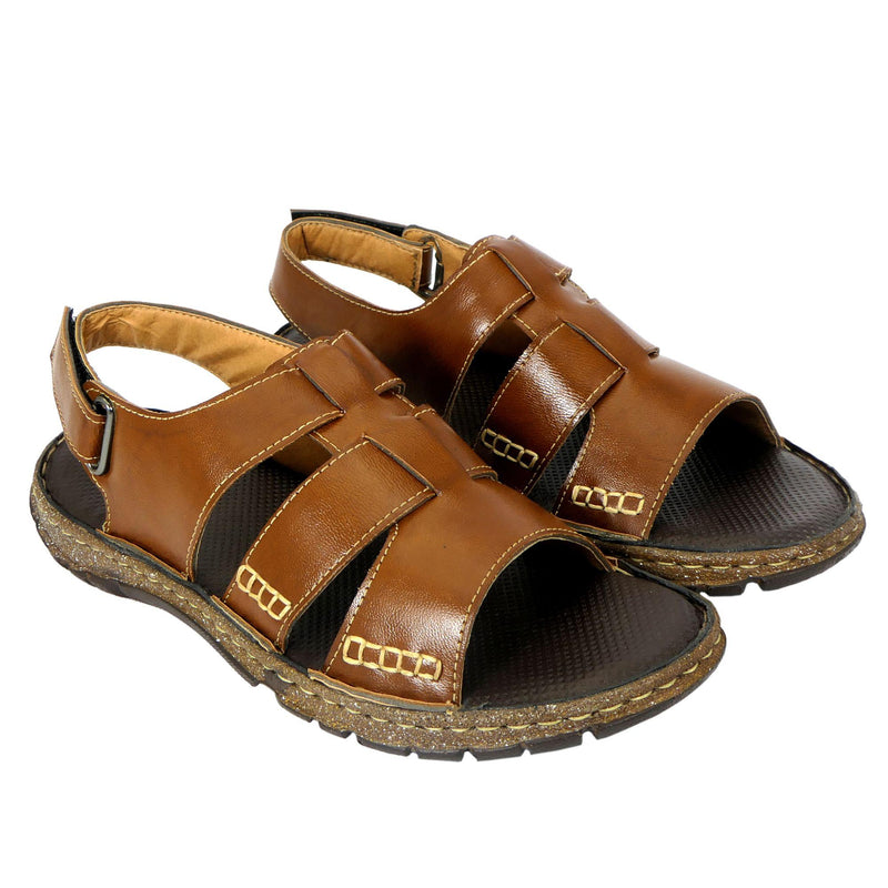 AM PM Men's Daily wear Leather Sandals LASATECH