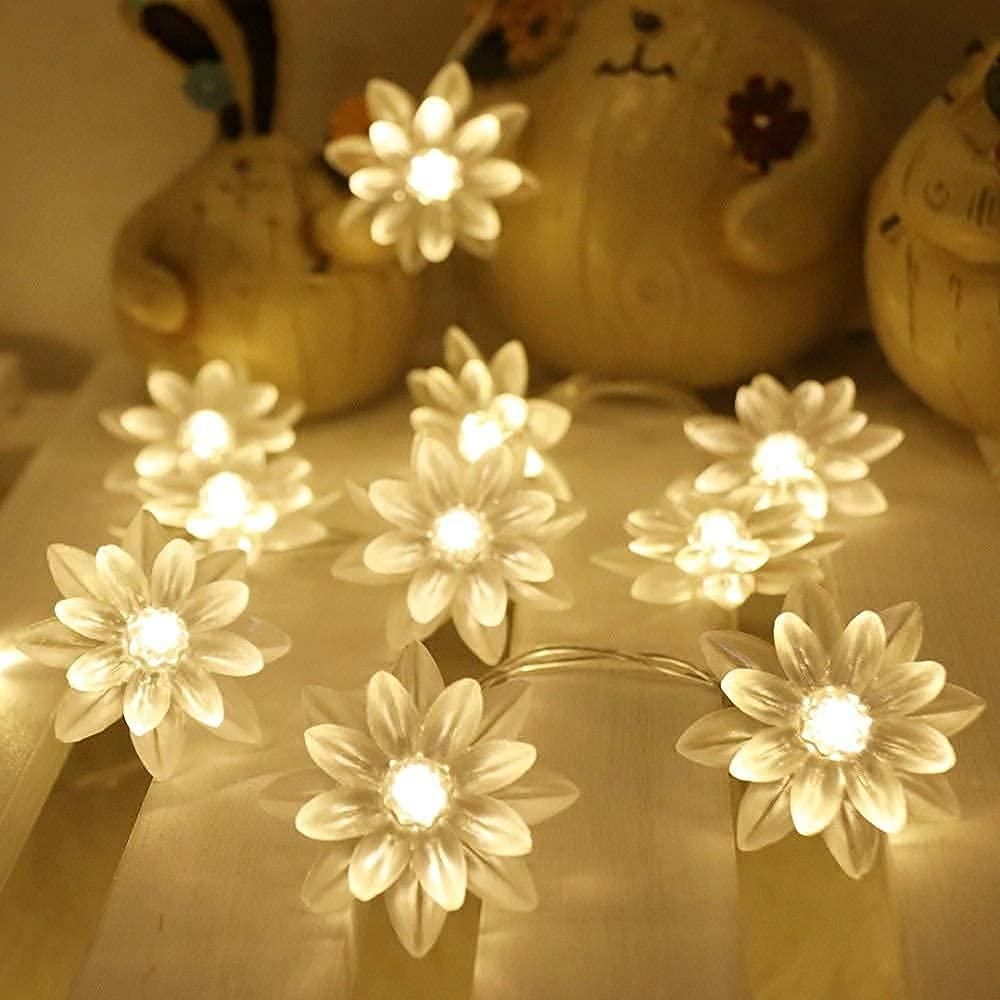 16 Led Lotus Flower Decoration Lights, 3 Meters LASATECH