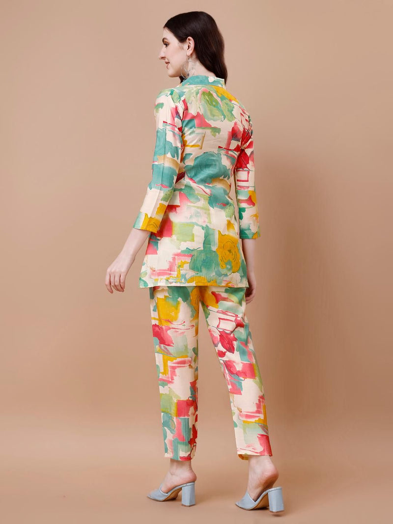Women Floral Print 2-Piece Co-Ord Set LASATECH