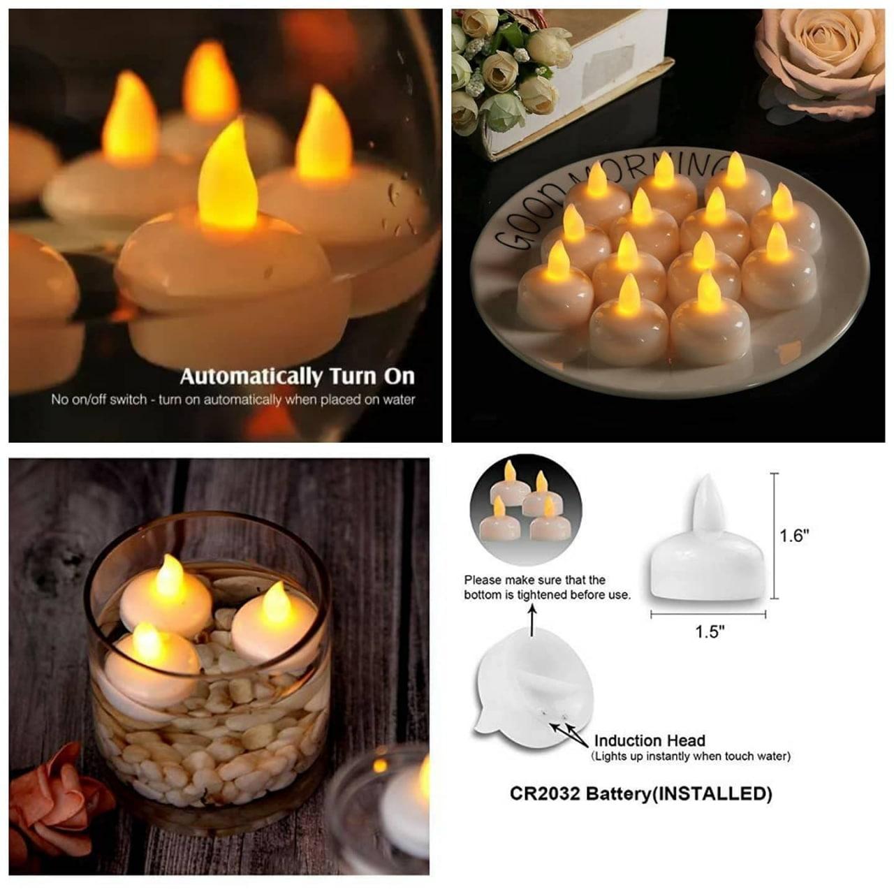 Battery Operated LED Candle Diya Decorative Lights Pack of 12 LASATECH