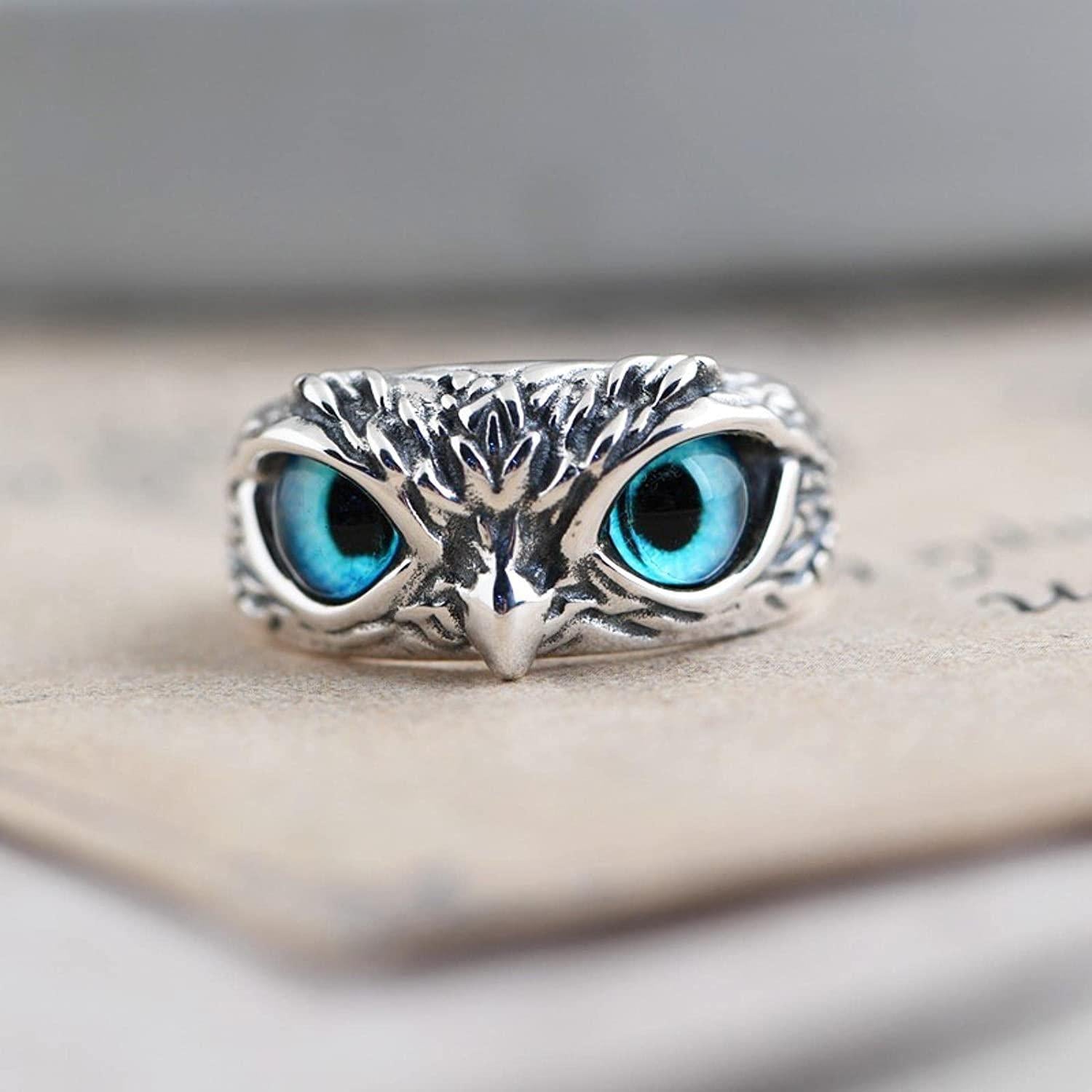 Attractive Silver Plated Owl Ring LASATECH