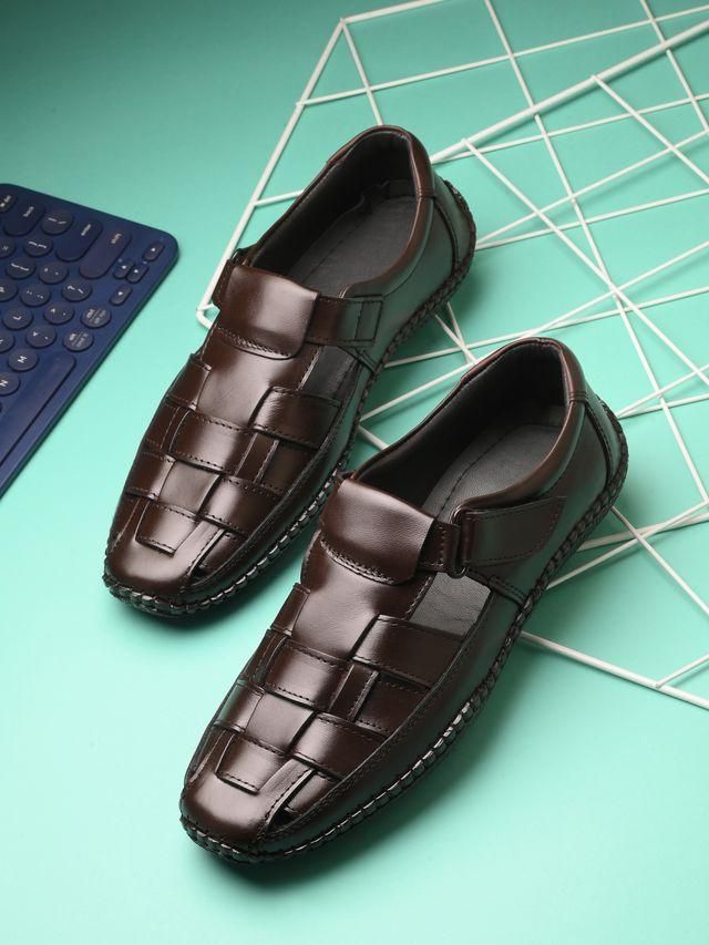 Mens Dreamers Brown  Leather Slippers LASATECH