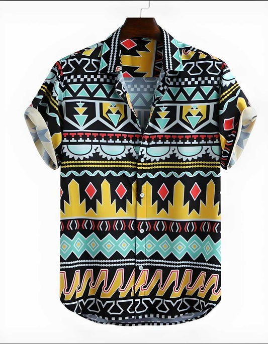 Rayon Printed Half Sleeves Regular Fit Mens Casual Shirt LASATECH