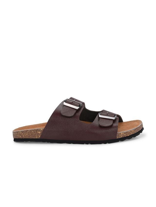 Mens Arizona Cherry Leather Slippers LASATECH