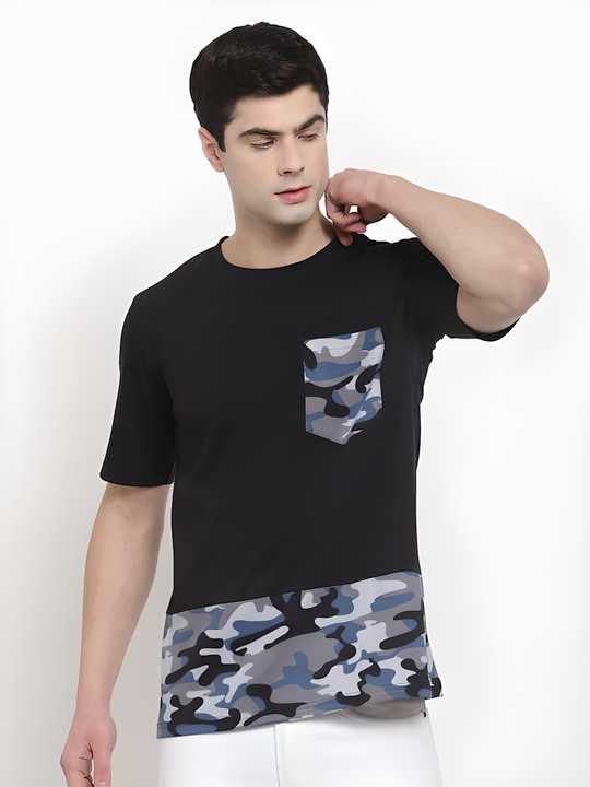 Cotton Printed Half Sleeves Mens Round Neck T-Shirt LASATECH