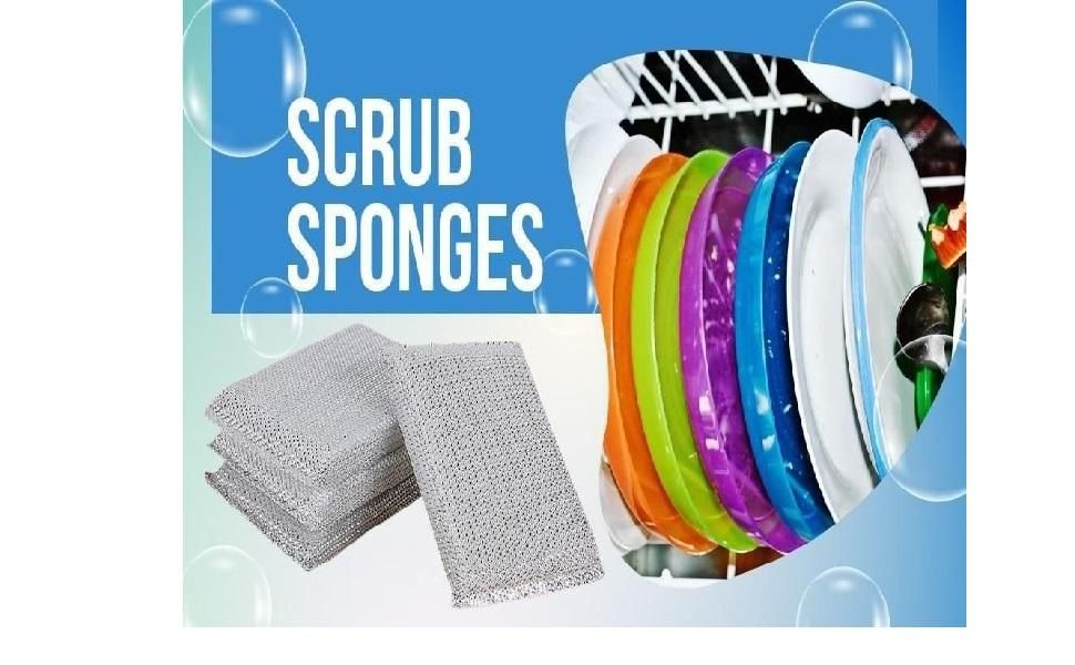 4 Pieces Scrub Sponges LASATECH