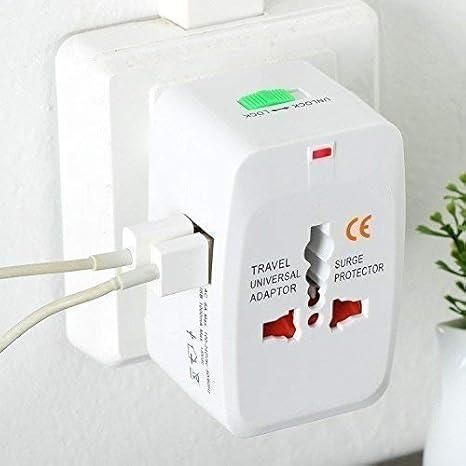 Worldwide Travel Adapter with Built in Dual USB Charger Ports LASATECH