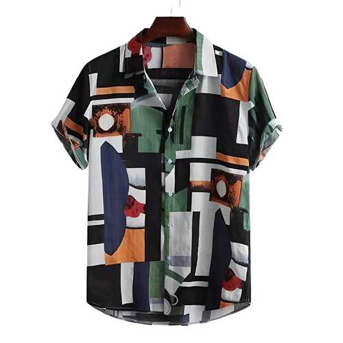 Rayon Printed Half Sleeves Regular Fit Mens Casual Shirt LASATECH