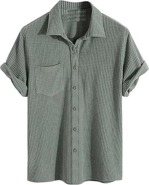 Men's Knit Stylish Half Sleeve Shirt Olive LASATECH