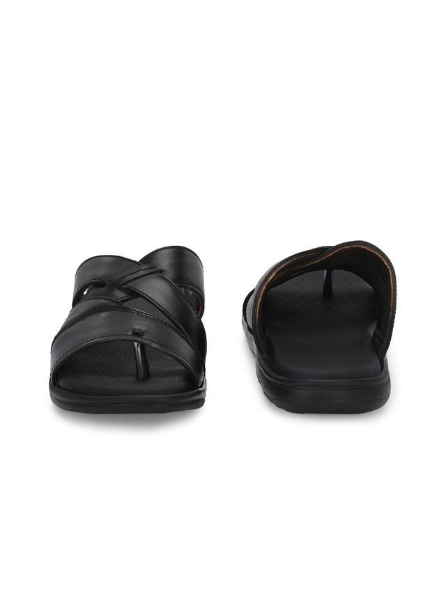 Mens Toasty Toes Black Leather Slippers LASATECH