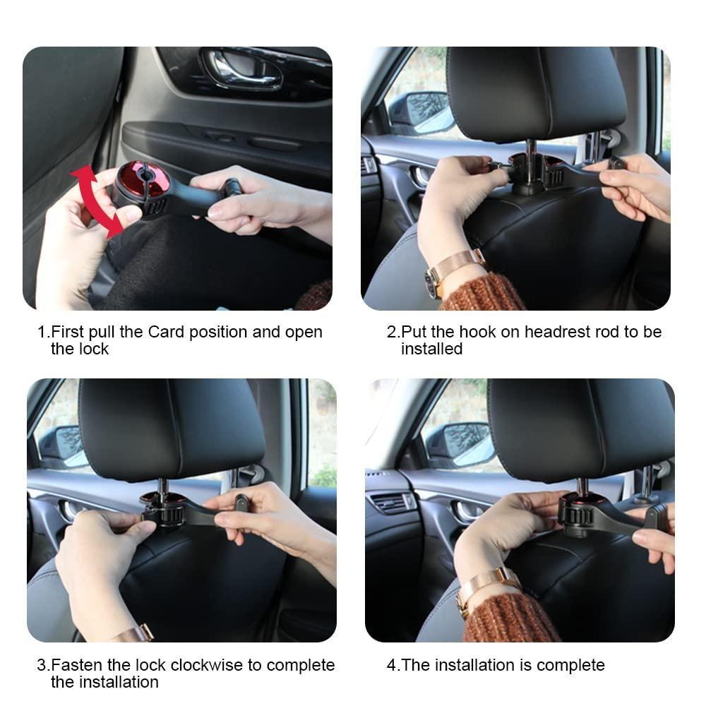 Car Seat Back Hooks with Phone Holder LASATECH