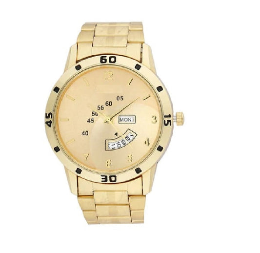 Men's Analog Stainless Steel Golden Watch LASATECH