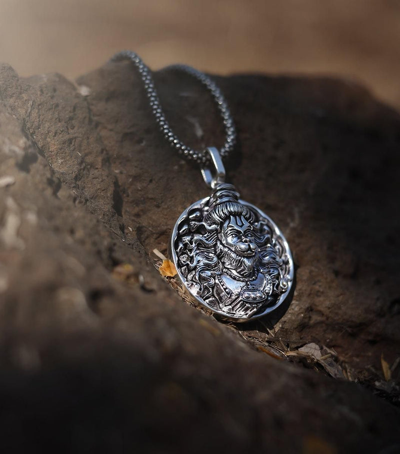 Men's Silver Chain with Hanuman Pendant LASATECH
