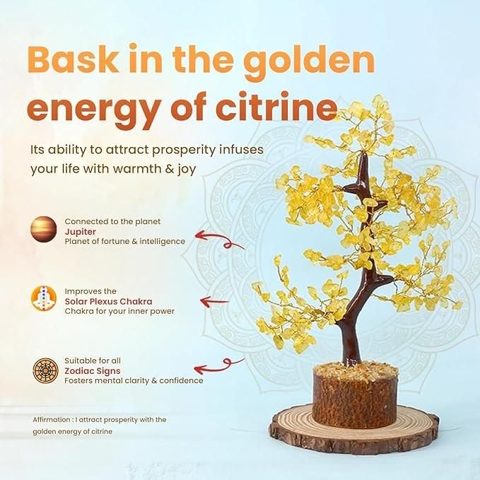 Citrine Crystal Tree Decoration Item LASATECH