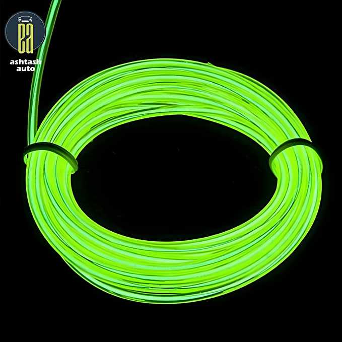 5M EL Wire Car Interior Light Neon Light, Dance Party Decor Light Neon LED Lamp Flexible EL Wire Rope Tube Waterproof LED Strip ? (Only EL Wire) LASATECH