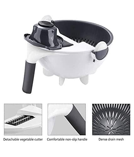 9 in 1 Multifunction Plastic Magic Rotate Vegetable Cutter LASATECH