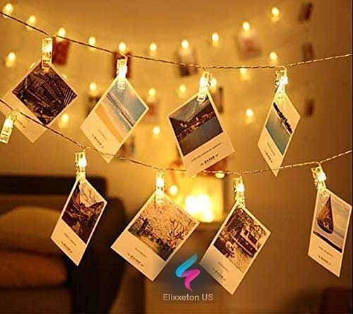 Home 16 LED Photo Clip String Lights for Hanging Photos Cards LASATECH