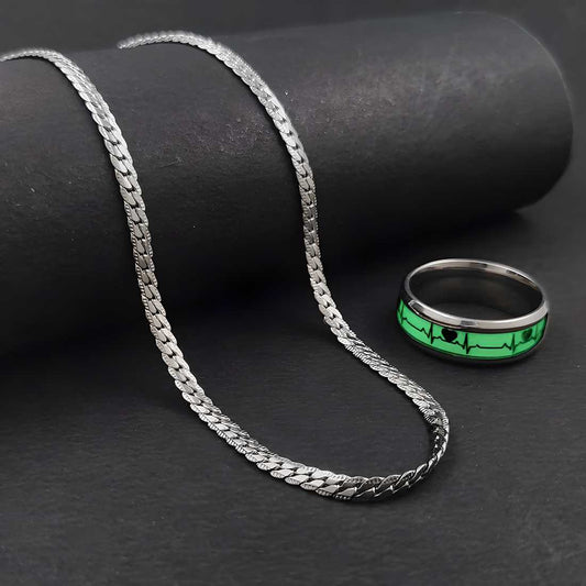 New Alloy Silver Plated Chain With Finger Ring LASATECH