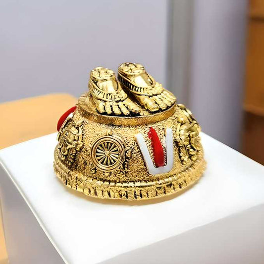 Gold Plated Antique Lord Balaji Charan Paduka LASATECH