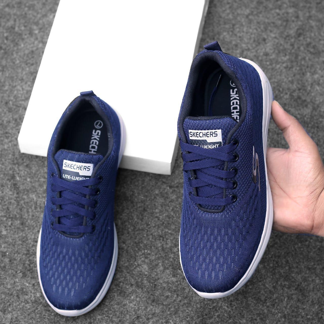 Men's Navy Blue Skechers Lightweight Lace-Up Sneakers