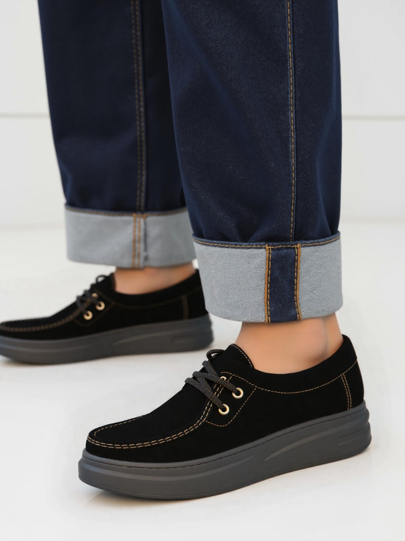 Casual Platform Wedge Heel Lace Up Shoes For Women