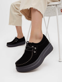 Casual Platform Wedge Heel Lace Up Shoes For Women