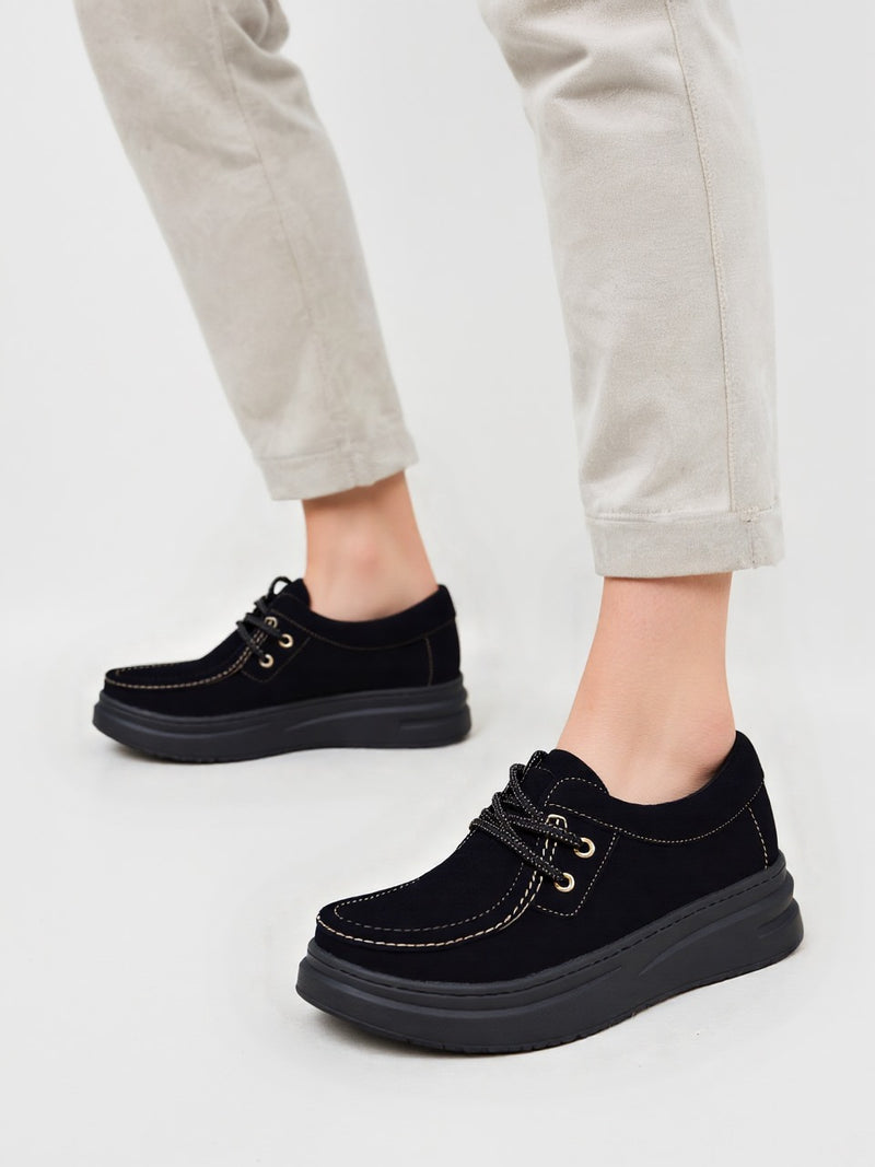 Casual Platform Wedge Heel Lace Up Shoes For Women