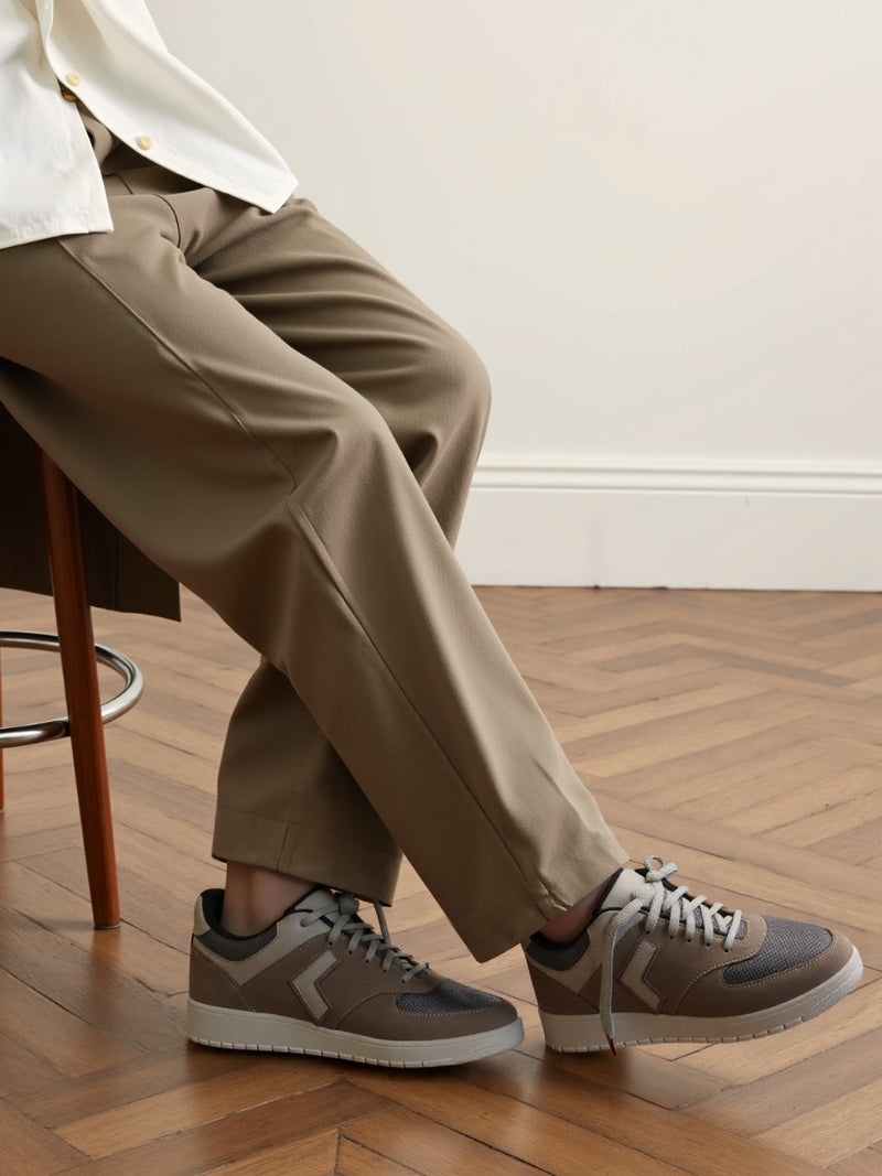 Zovra Glide | Taupe Luxe Sneakers for Effortless Comfort & Style