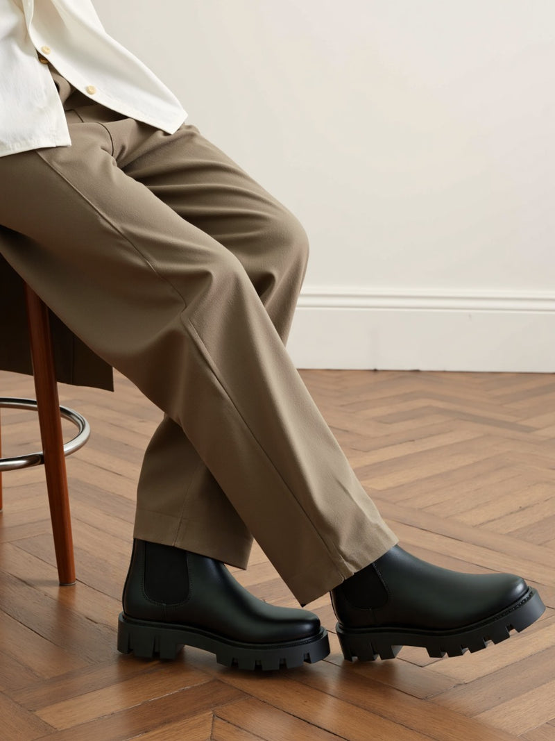 Men's Black Chunky Chelsea Boots