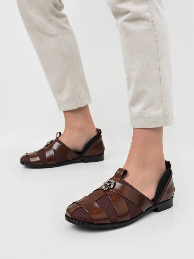 Men's Brown Ethnic Leather Sandals
