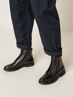 Men's Crocodile Textured Leather Boots